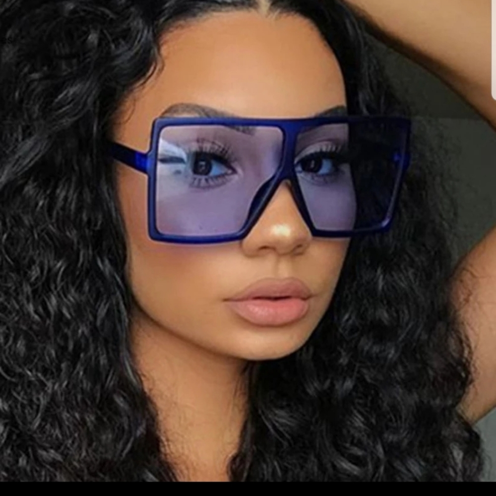 Oversize Large Blue Sunglasses